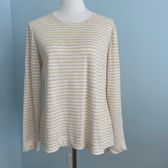 Lafayette Women’s Long Sleeve Striped Linen Top Size S‎ - Picture 1 of 7